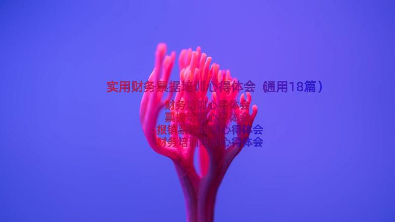 实用财务票据培训心得体会（通用18篇）