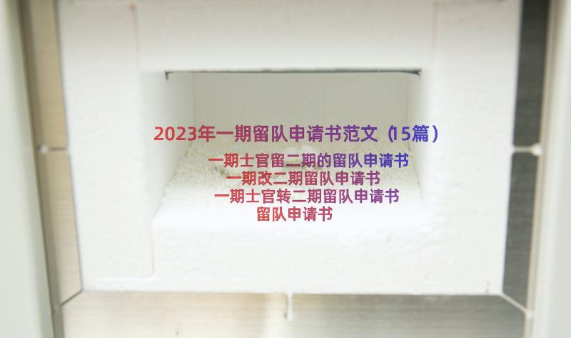 2023年一期留队申请书范文（15篇）
