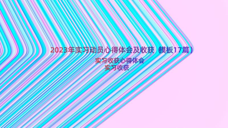 2023年实习动员心得体会及收获（模板17篇）