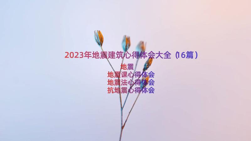 2023年地震建筑心得体会大全（16篇）