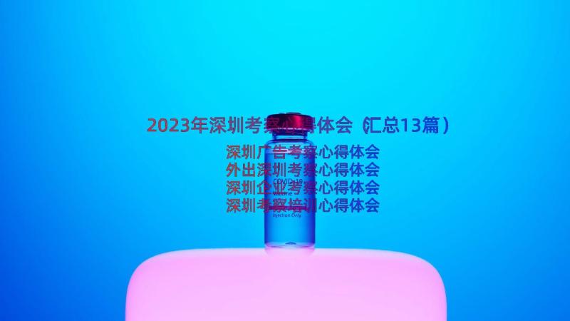 2023年深圳考察心得体会（汇总13篇）