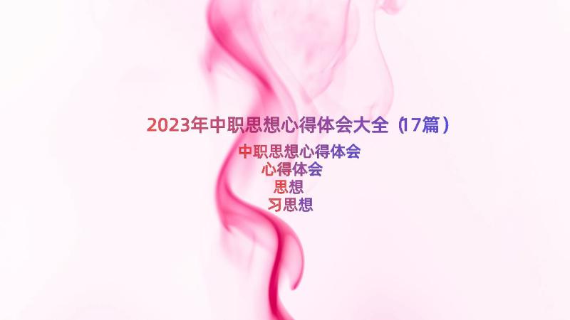 2023年中职思想心得体会大全（17篇）