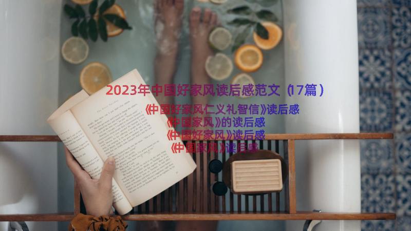 2023年中国好家风读后感范文（17篇）