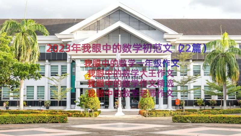 2023年我眼中的数学初范文（22篇）