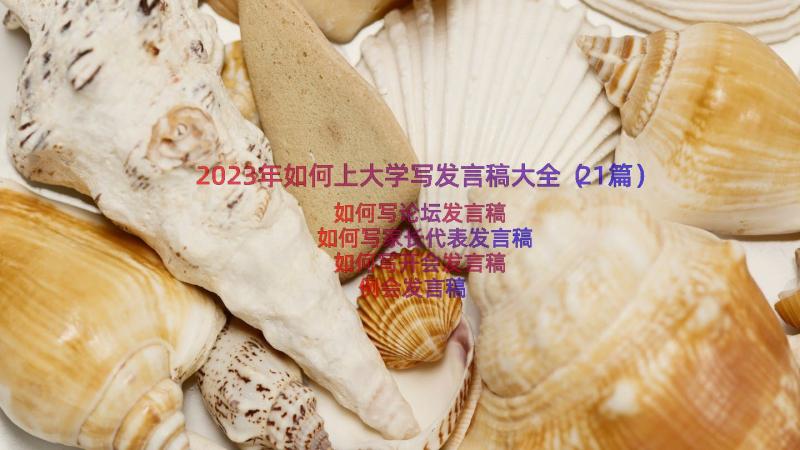 2023年如何上大学写发言稿大全（21篇）