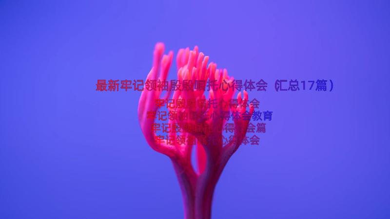 最新牢记领袖殷殷嘱托心得体会（汇总17篇）