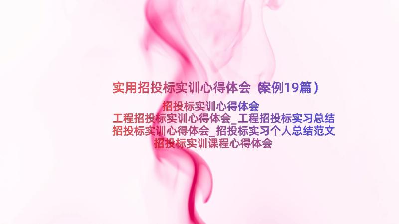 实用招投标实训心得体会（案例19篇）