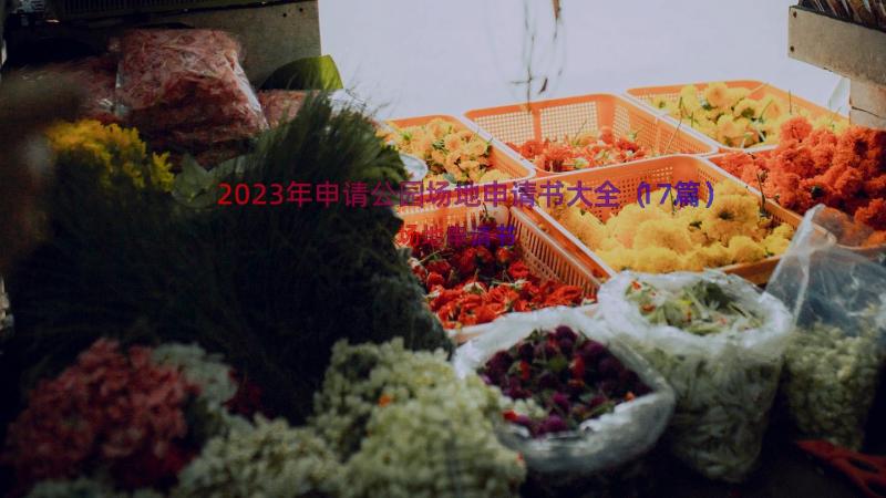 2023年申请公园场地申请书大全（17篇）