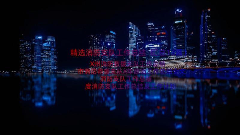 精选消防支队工作总结（汇总13篇）