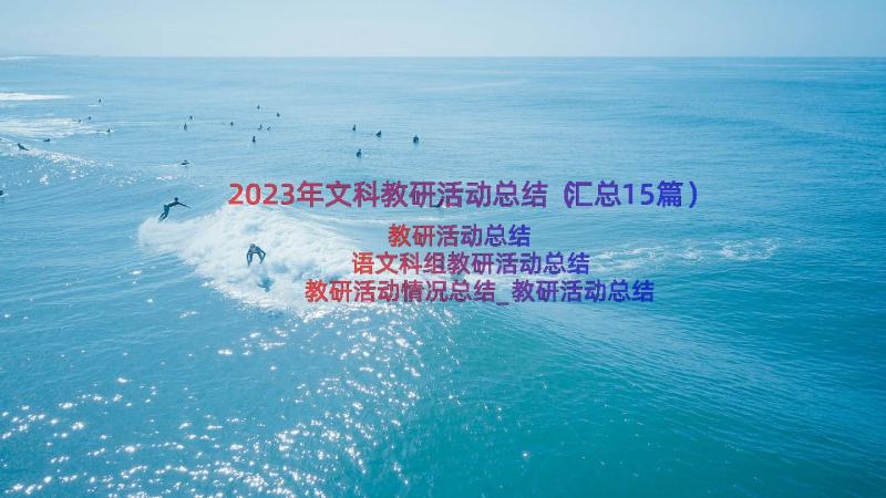 2023年文科教研活动总结（汇总15篇）