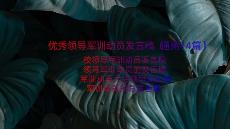 优秀领导军训动员发言稿（通用14篇）