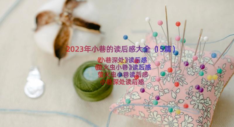 2023年小巷的读后感大全（15篇）