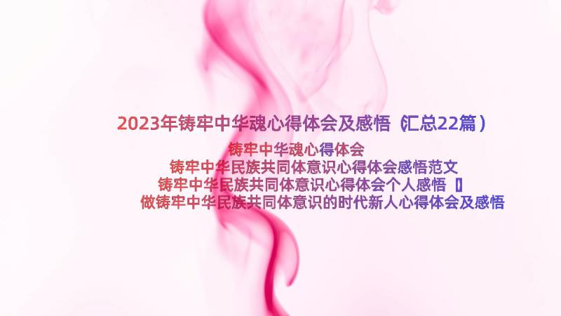 2023年铸牢中华魂心得体会及感悟（汇总22篇）