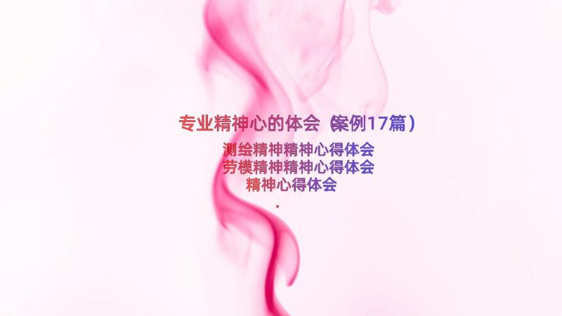 专业精神心的体会（案例17篇）