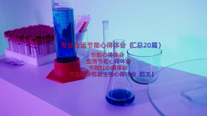 专业生活节能心得体会（汇总20篇）