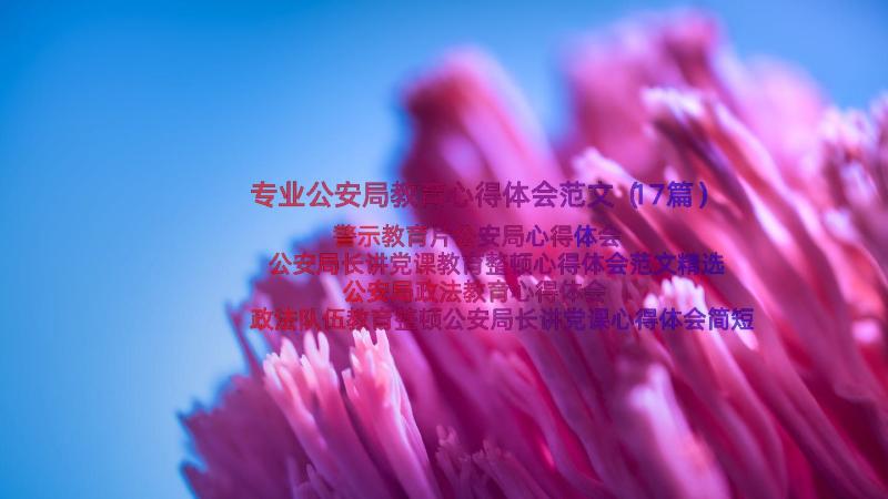 专业公安局教育心得体会范文（17篇）