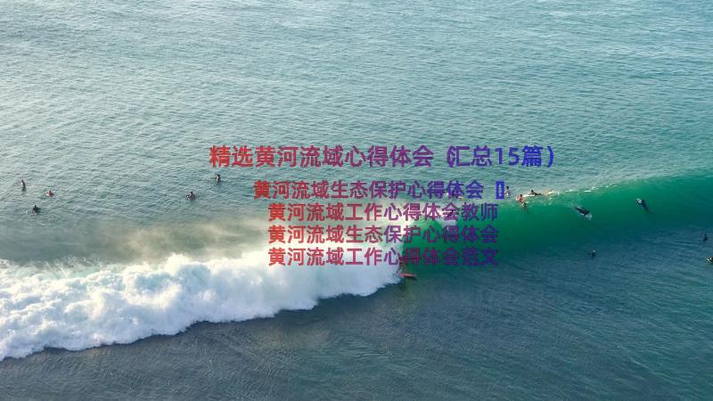 精选黄河流域心得体会（汇总15篇）