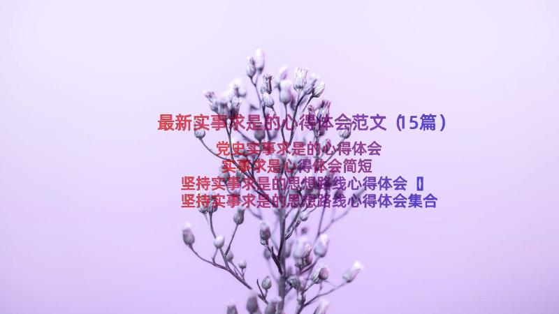 最新实事求是的心得体会范文（15篇）