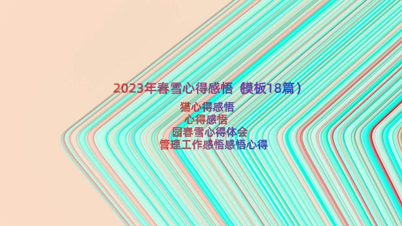 2023年春雪心得感悟（模板18篇）