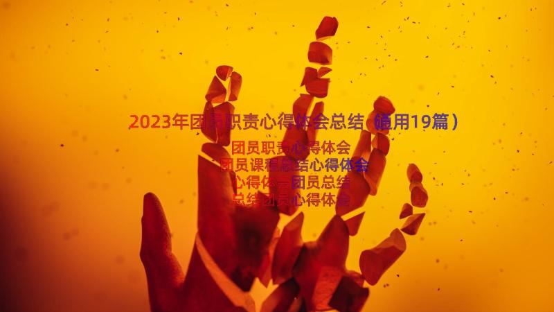 2023年团员职责心得体会总结（通用19篇）