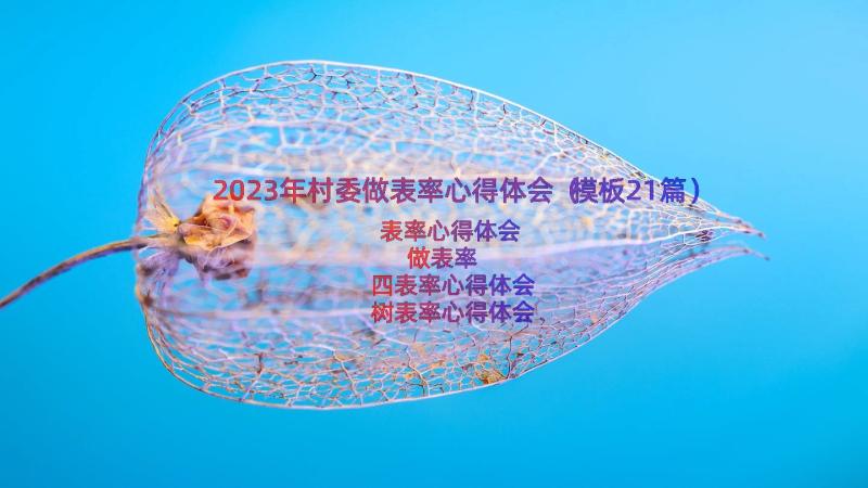 2023年村委做表率心得体会（模板21篇）