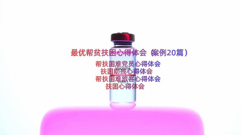 最优帮贫扶困心得体会（案例20篇）