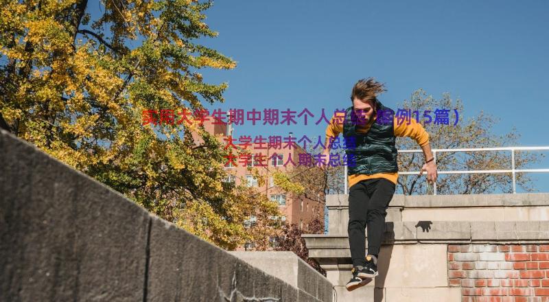 实用大学生期中期末个人总结（案例15篇）