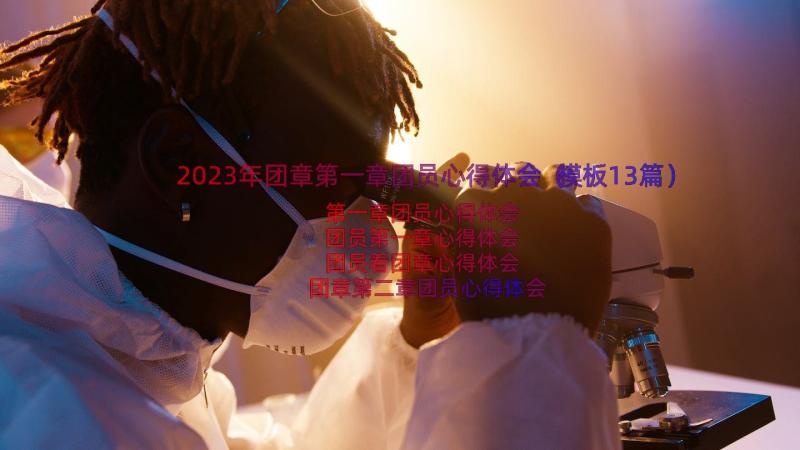 2023年团章第一章团员心得体会（模板13篇）