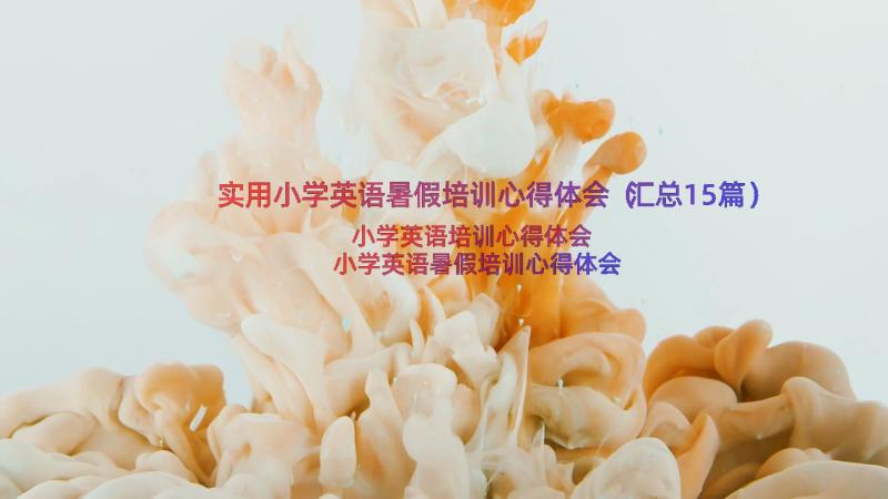 实用小学英语暑假培训心得体会（汇总15篇）