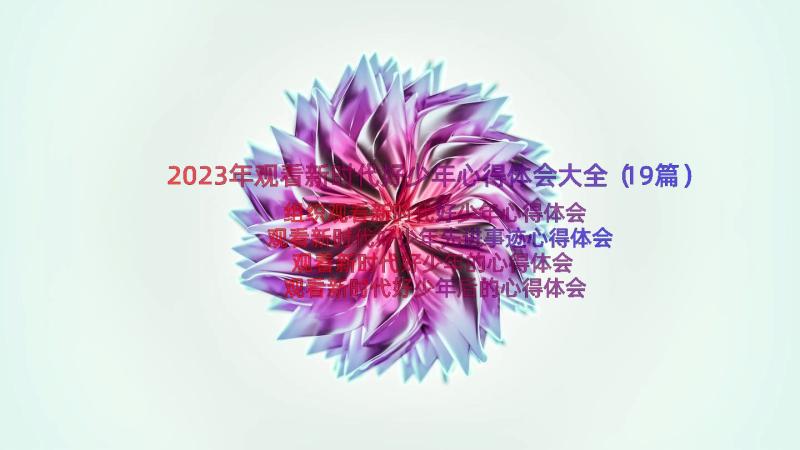 2023年观看新时代好少年心得体会大全（19篇）