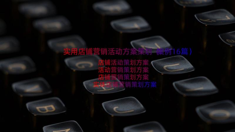 实用店铺营销活动方案策划（案例16篇）