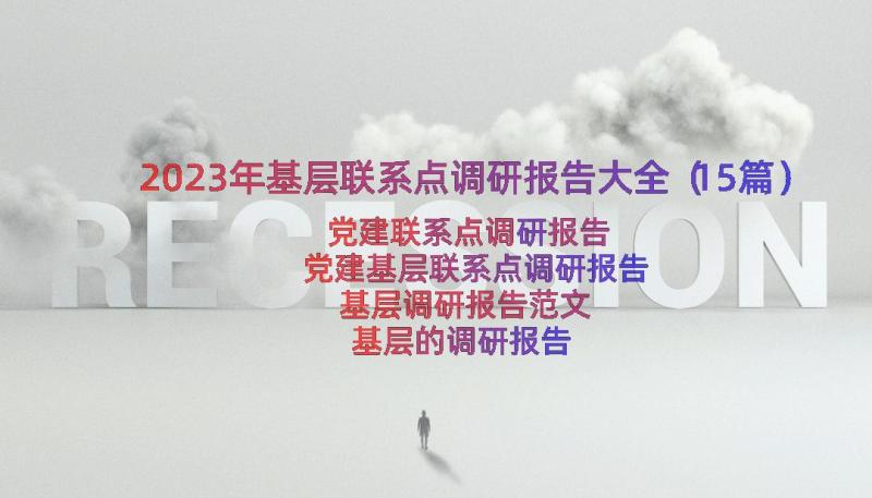 2023年基层联系点调研报告大全（15篇）