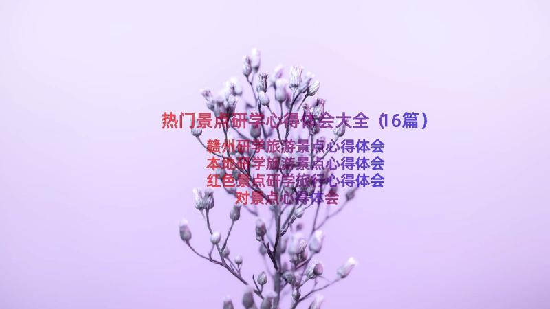 热门景点研学心得体会大全（16篇）