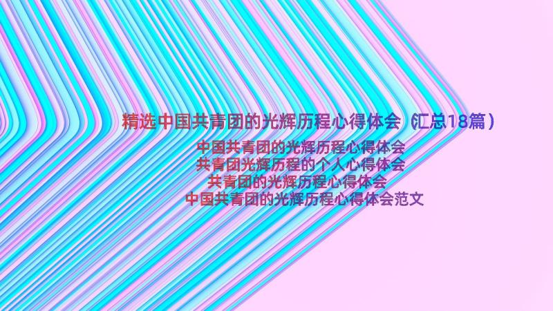 精选中国共青团的光辉历程心得体会（汇总18篇）