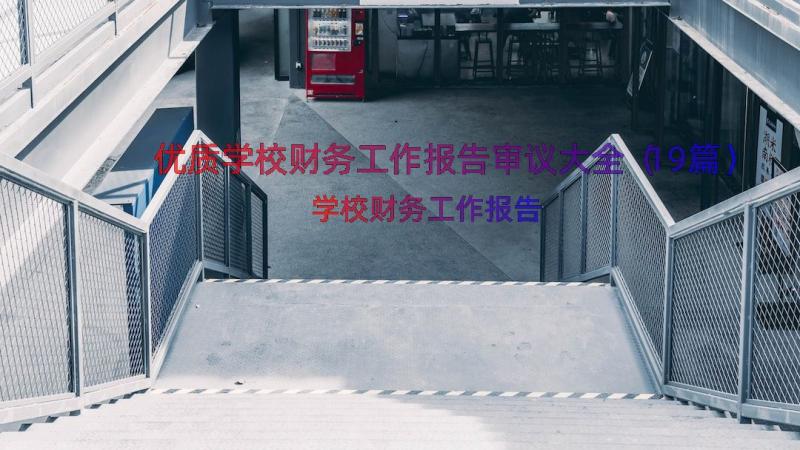 优质学校财务工作报告审议大全（19篇）