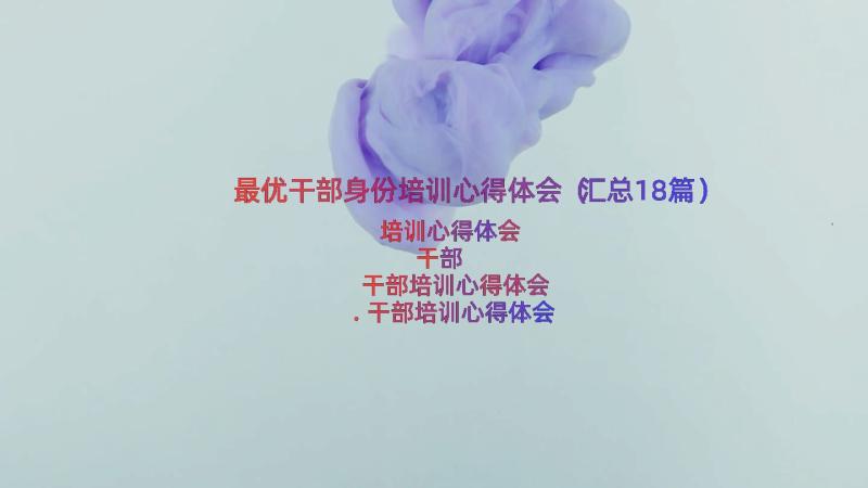 最优干部身份培训心得体会（汇总18篇）