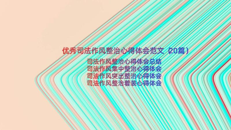 优秀司法作风整治心得体会范文（20篇）