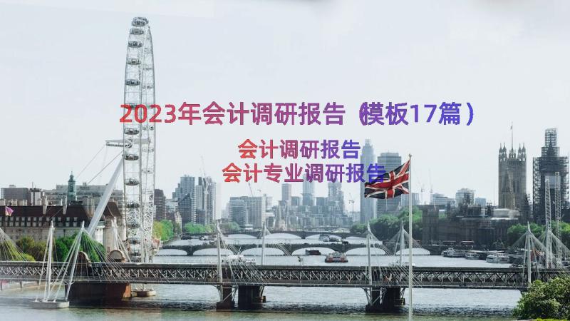 2023年会计调研报告（模板17篇）