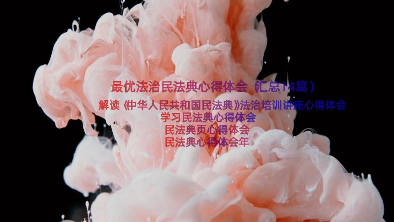 最优法治民法典心得体会（汇总14篇）