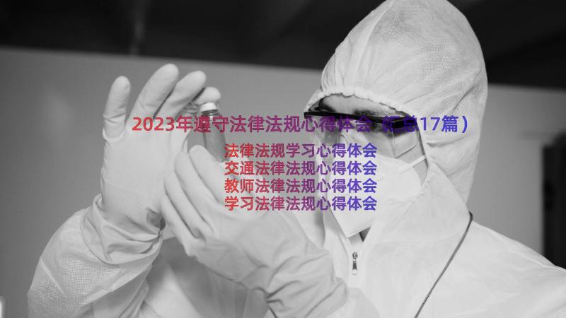 2023年遵守法律法规心得体会（汇总17篇）