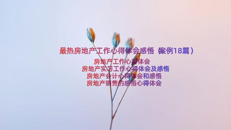 最热房地产工作心得体会感悟（案例18篇）