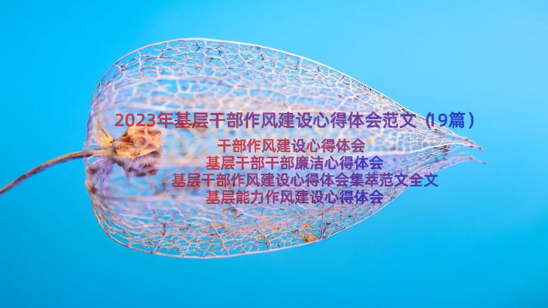 2023年基层干部作风建设心得体会范文（19篇）