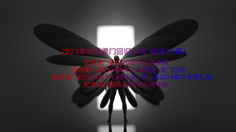 2023年纪念澳门回归心得（模板13篇）