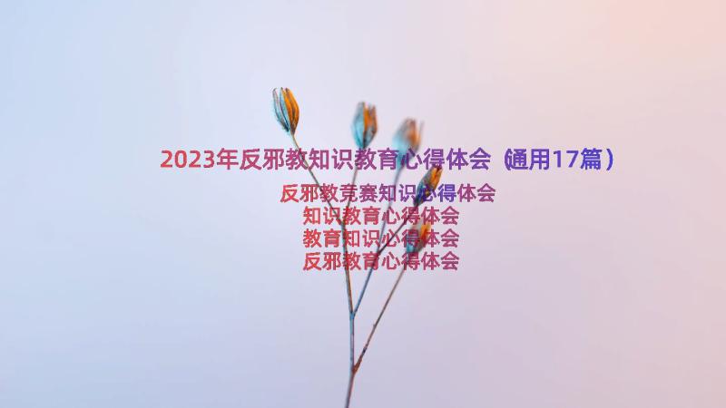 2023年反邪教知识教育心得体会（通用17篇）