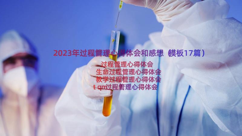 2023年过程管理心得体会和感想（模板17篇）