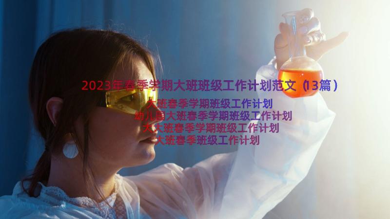 2023年春季学期大班班级工作计划范文（13篇）