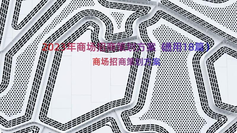 2023年商场招商策划方案（通用18篇）