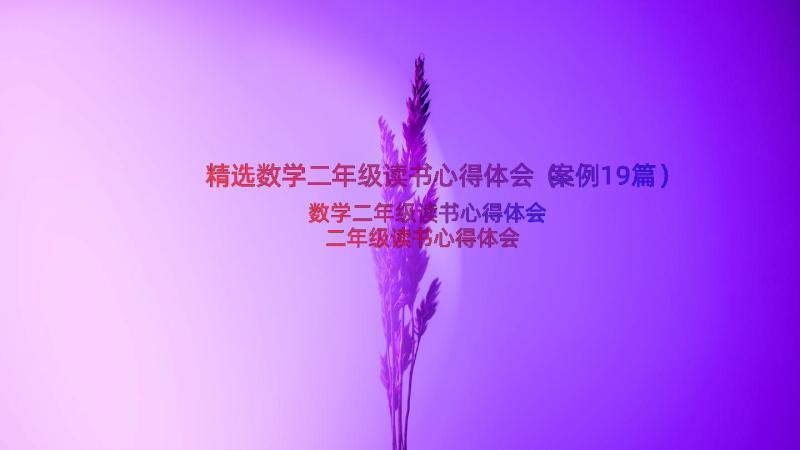 精选数学二年级读书心得体会（案例19篇）