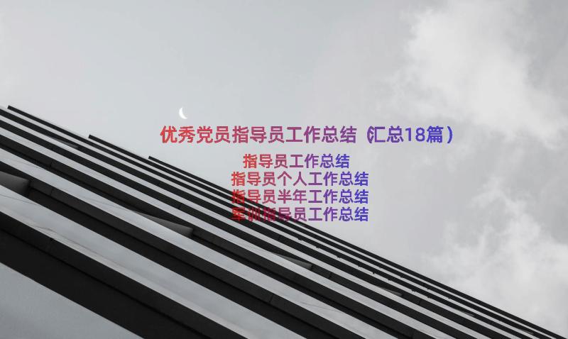 优秀党员指导员工作总结（汇总18篇）