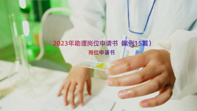 2023年助理岗位申请书（案例15篇）